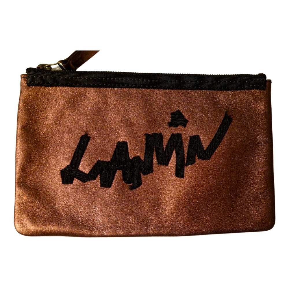 Dark rose gold lanvin leather clutch. Size 9x6. Low wear